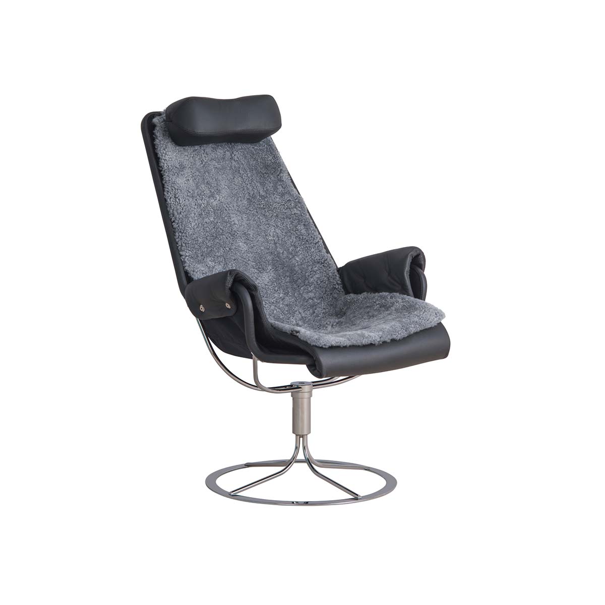 dux-jetson-69-cs88-farskinn-scand-grey jetson 69 fåtölj inkl fårskinn