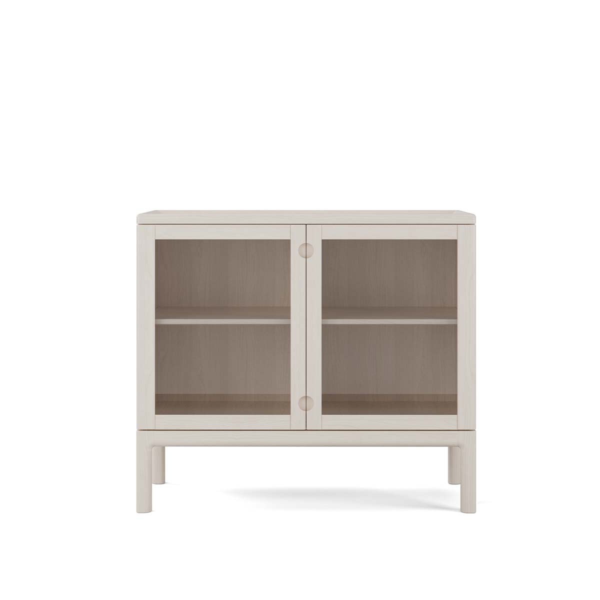 prio-skap-lag-bjork-glasdorr-vitolja Prio Skåp Låg Björk