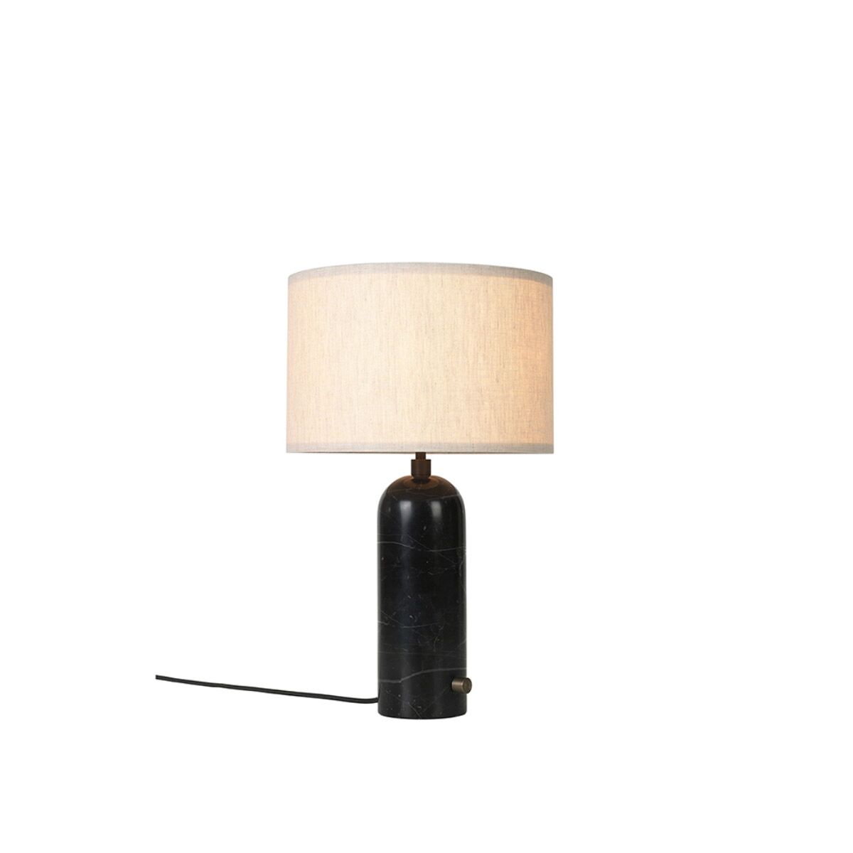 gubi-gravity-tablelamp-small-blackmarble-canvasshade Gravity bordslampa
