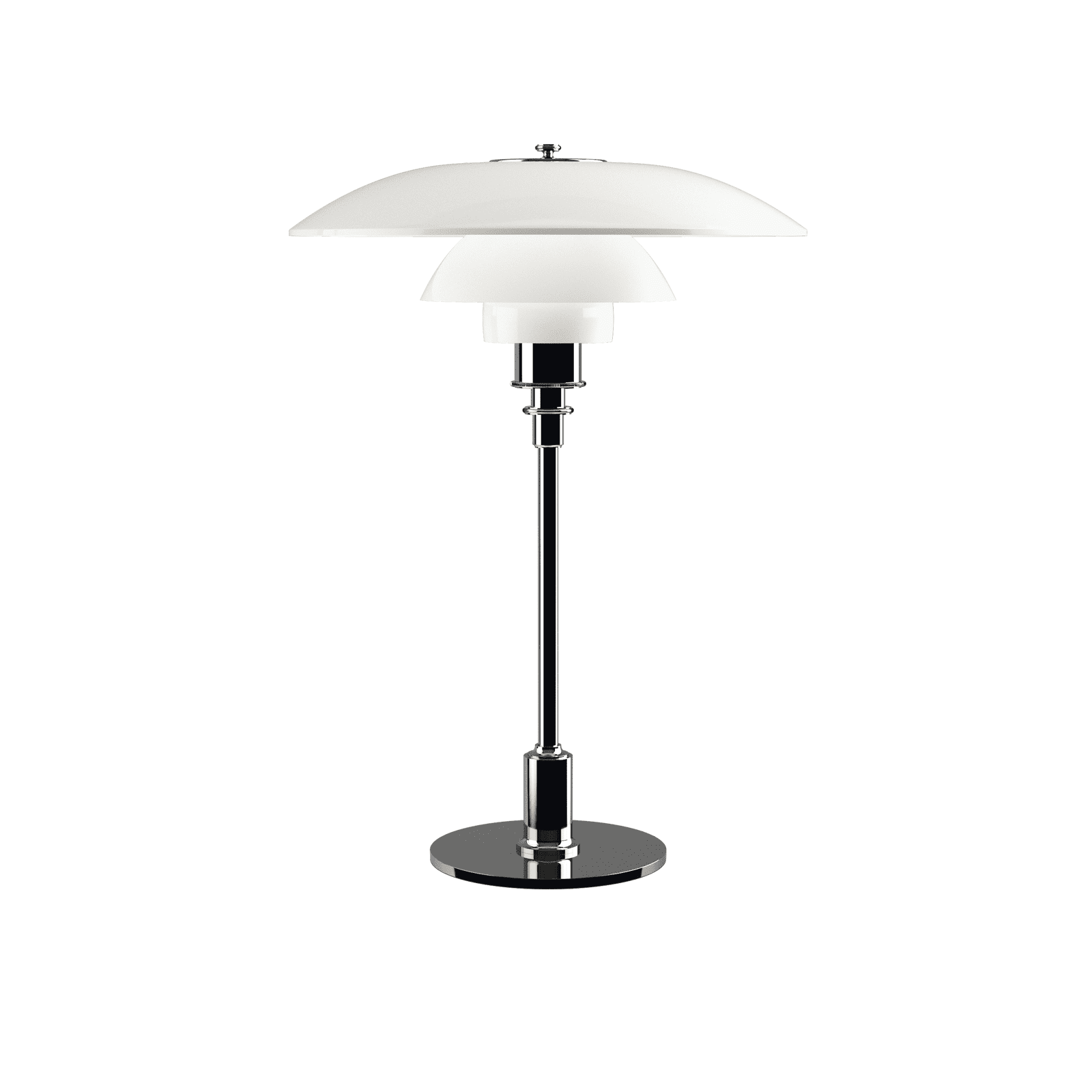 Louis-Poulsen-PH-3-12-2-12Bord-Glas-Hogglansforkromad-Glashuset-malmo PH 3½-2½ Glas