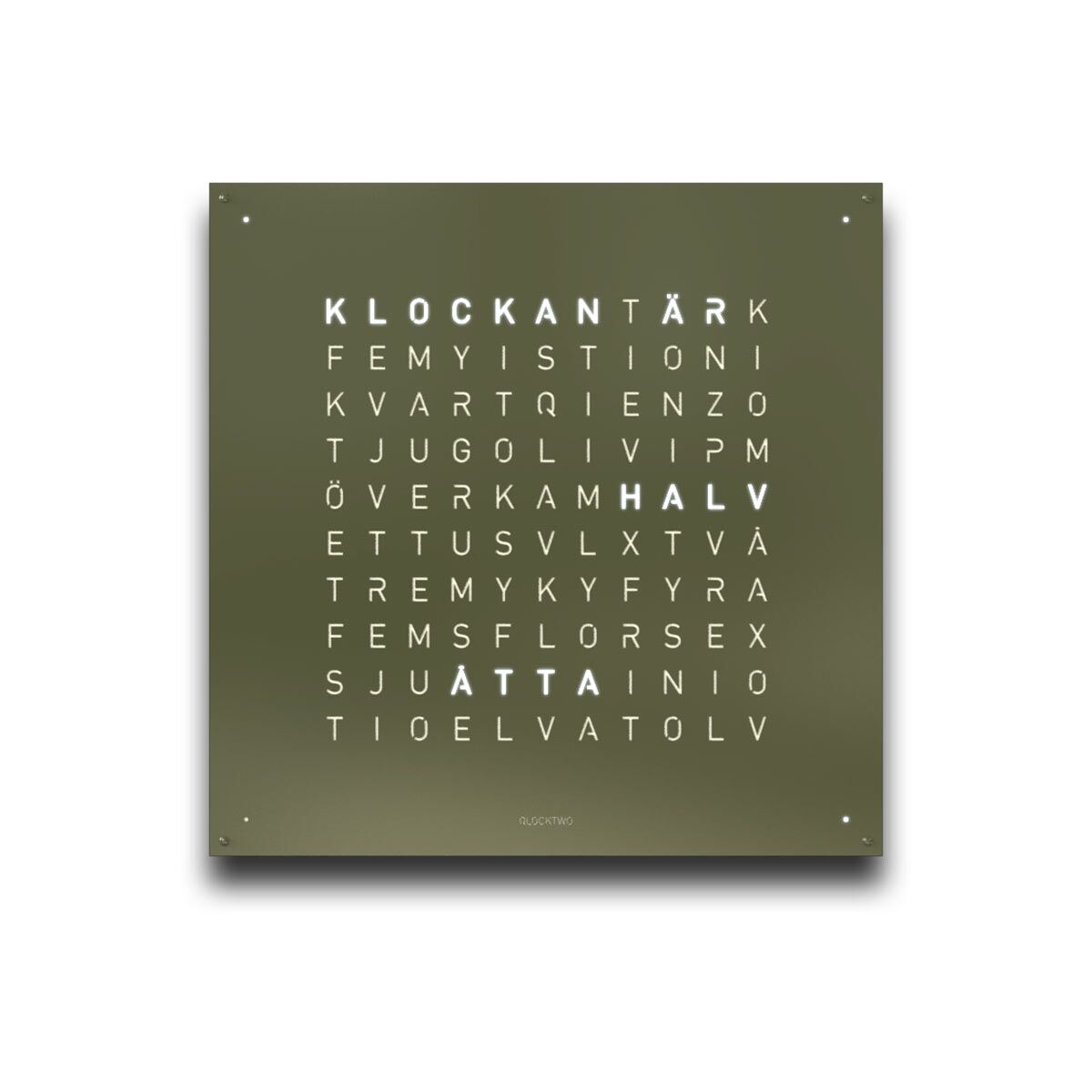 qlocktwo earth 90 olive