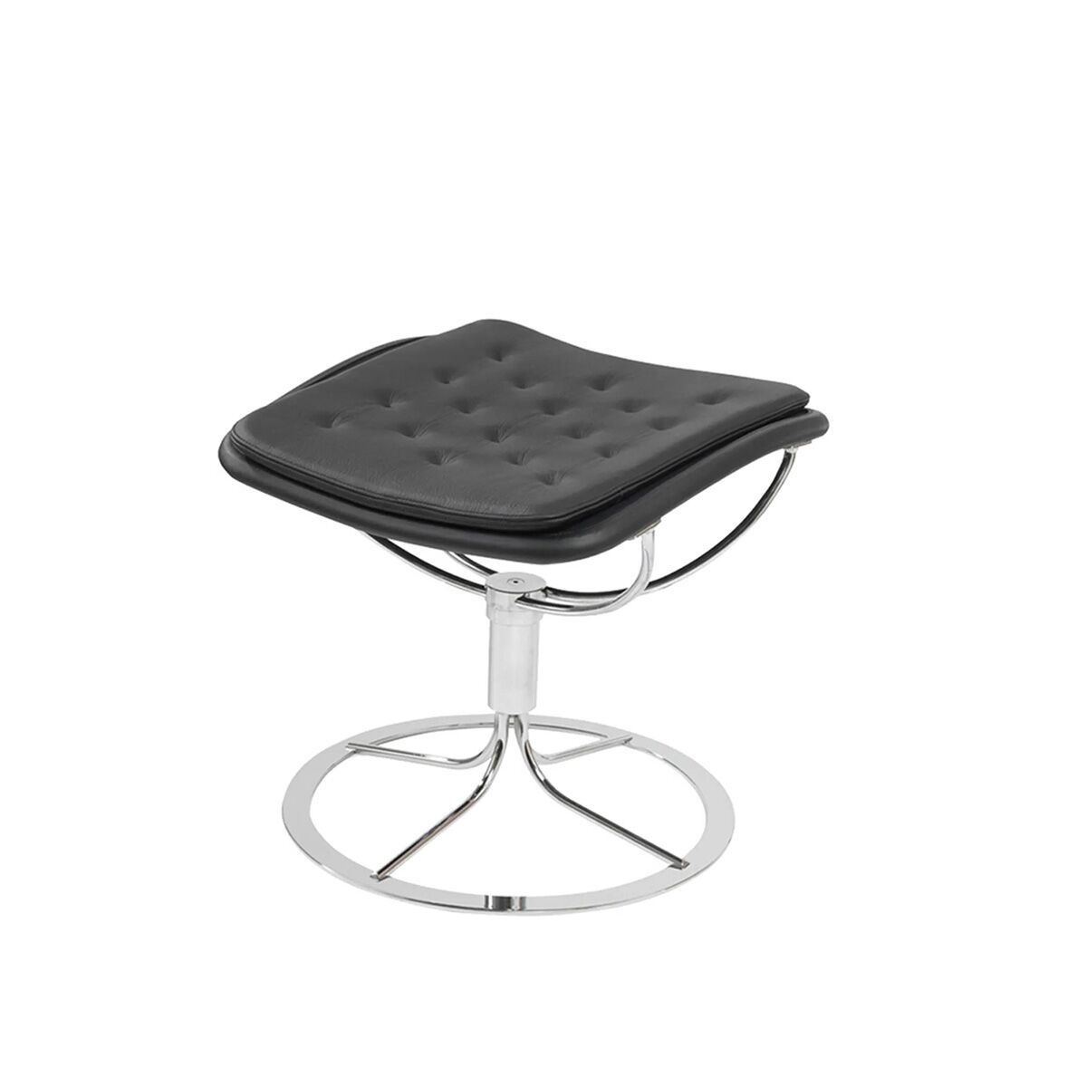 jetson 69 fotpall svart läder